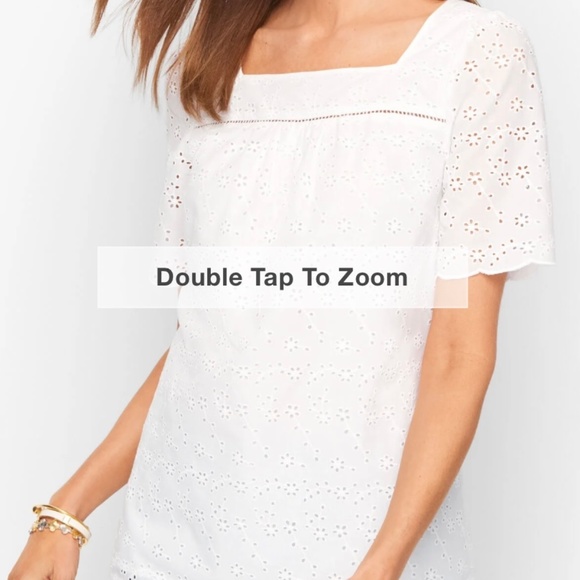 Esprit Women’s White Eyelet Blouse, Size 6 - Picture 1 of 5